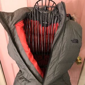 North Face Gotham Puffer Vest With Fur Hood